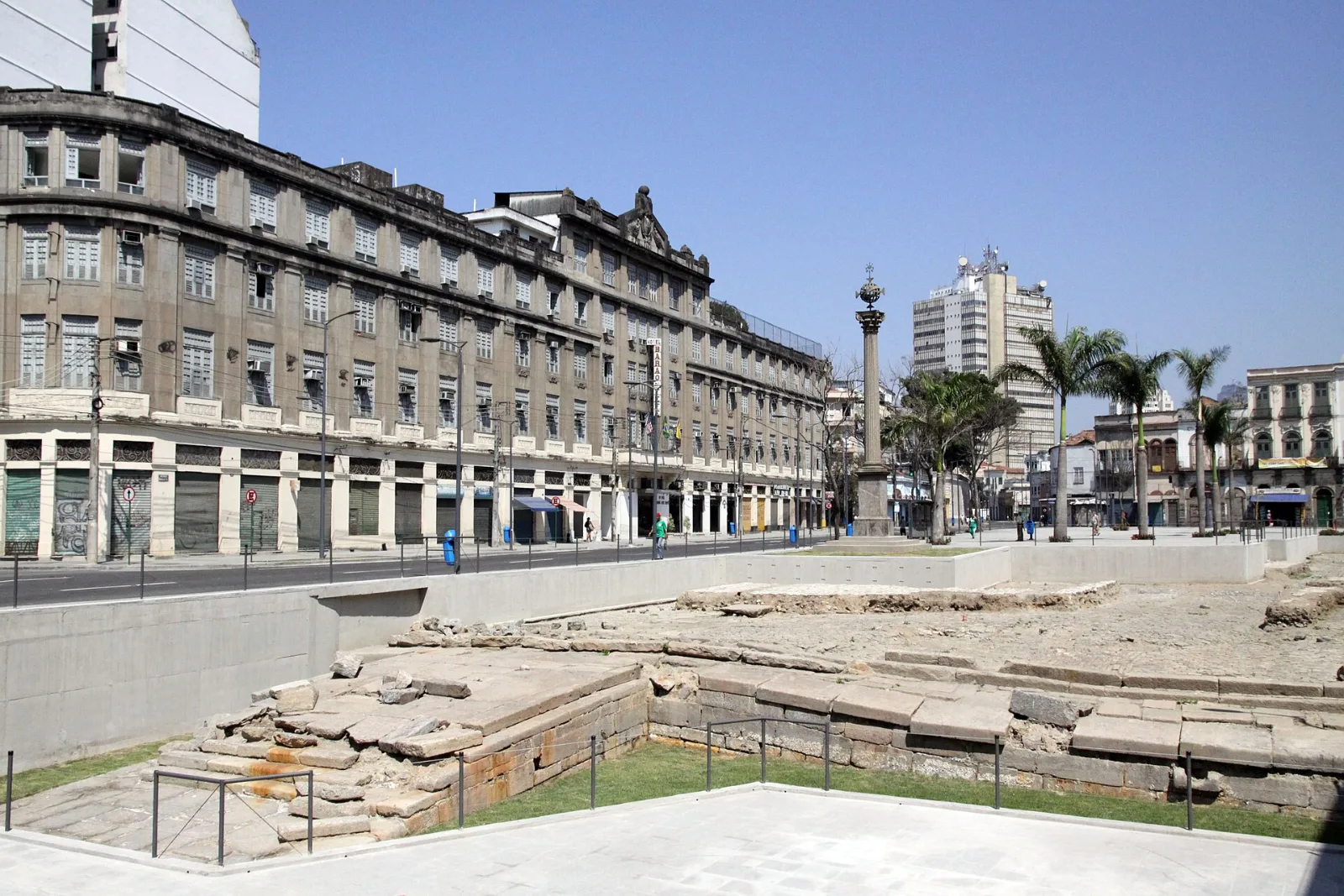 Ruínas de pedra do Cais do Valongo e do Cais da Imperatriz, no centro do Rio de Janeiro